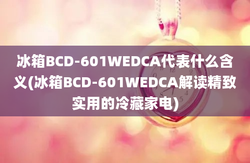 冰箱BCD-601WEDCA代表什么含义(冰箱BCD-601WEDCA解读精致实用的冷藏家电)