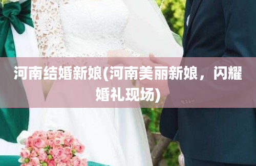 河南结婚新娘(河南美丽新娘，闪耀婚礼现场)