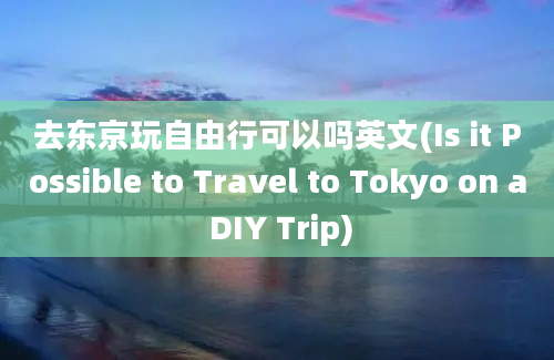 去东京玩自由行可以吗英文(Is it Possible to Travel to Tokyo on a DIY Trip)