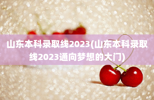 山东本科录取线2023(山东本科录取线2023通向梦想的大门)