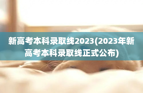 新高考本科录取线2023(2023年新高考本科录取线正式公布)