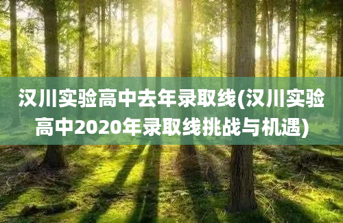 汉川实验高中去年录取线(汉川实验高中2020年录取线挑战与机遇)