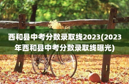西和县中考分数录取线2023(2023年西和县中考分数录取线曝光)