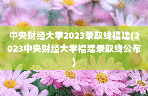 中央财经大学2023录取线福建(2023中央财经大学福建录取线公布)