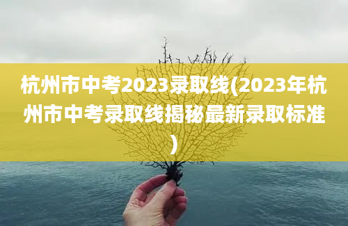 杭州市中考2023录取线(2023年杭州市中考录取线揭秘最新录取标准)