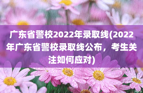 广东省警校2022年录取线(2022年广东省警校录取线公布，考生关注如何应对)
