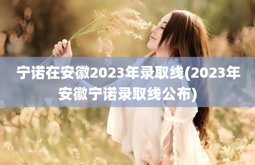 宁诺在安徽2023年录取线(2023年安徽宁诺录取线公布)