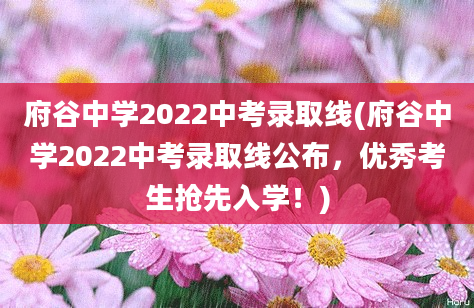 府谷中学2022中考录取线(府谷中学2022中考录取线公布，优秀考生抢先入学！)