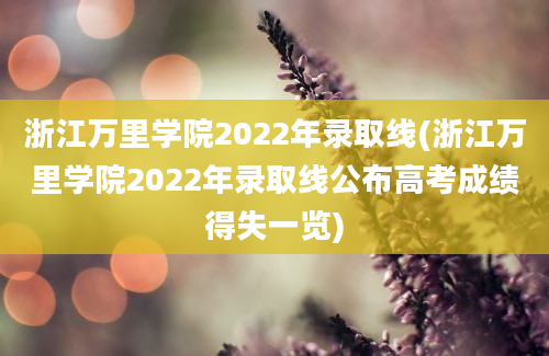 浙江万里学院2022年录取线(浙江万里学院2022年录取线公布高考成绩得失一览)