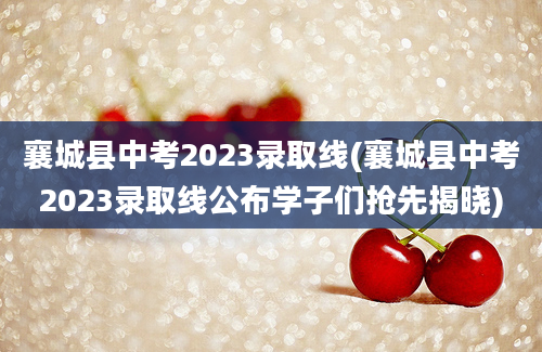 襄城县中考2023录取线(襄城县中考2023录取线公布学子们抢先揭晓)