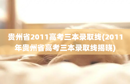 贵州省2011高考三本录取线(2011年贵州省高考三本录取线揭晓)