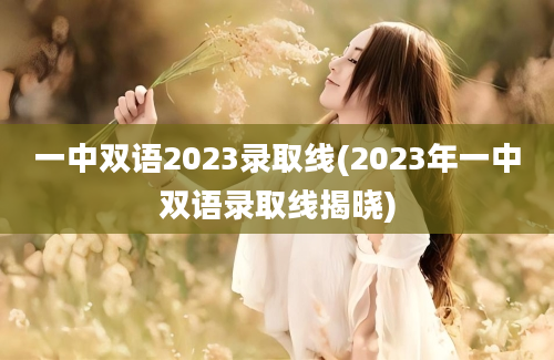 一中双语2023录取线(2023年一中双语录取线揭晓)
