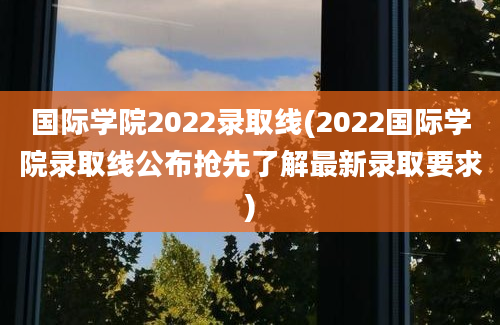 国际学院2022录取线(2022国际学院录取线公布抢先了解最新录取要求)