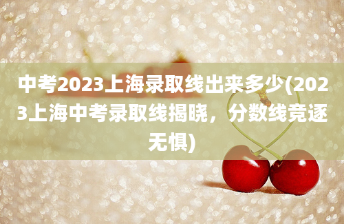 中考2023上海录取线出来多少(2023上海中考录取线揭晓，分数线竞逐无惧)