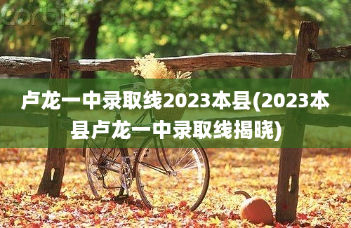 卢龙一中录取线2023本县(2023本县卢龙一中录取线揭晓)