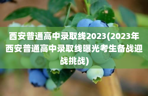 西安普通高中录取线2023(2023年西安普通高中录取线曝光考生备战迎战挑战)