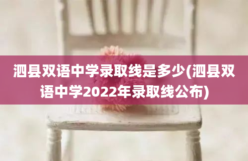 泗县双语中学录取线是多少(泗县双语中学2022年录取线公布)
