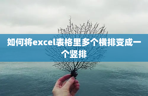 如何将excel表格里多个横排变成一个竖排