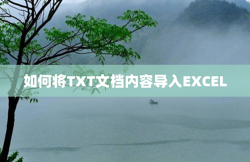 如何将TXT文档内容导入EXCEL