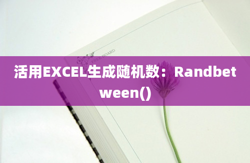 活用EXCEL生成随机数：Randbetween()