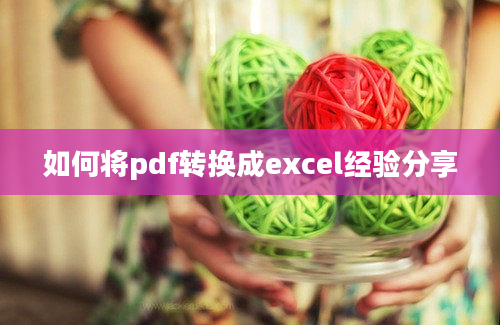 如何将pdf转换成excel经验分享