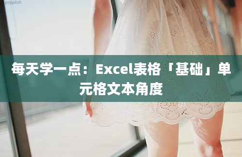 每天学一点：Excel表格「基础」单元格文本角度