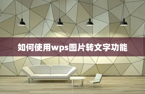 如何使用wps图片转文字功能