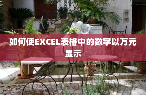 如何使EXCEL表格中的数字以万元显示