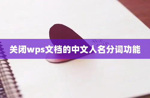 关闭wps文档的中文人名分词功能