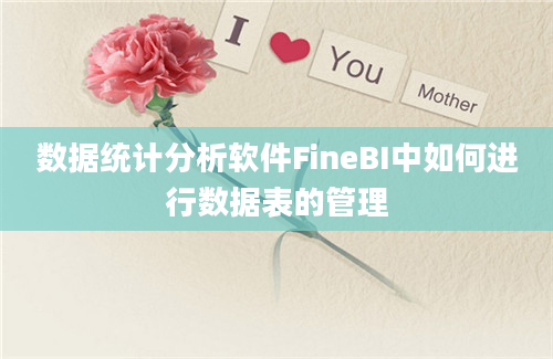 数据统计分析软件FineBI中如何进行数据表的管理