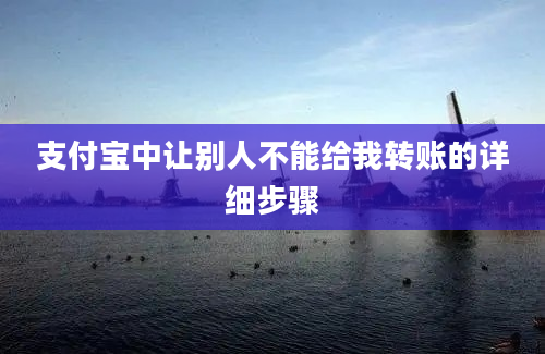 支付宝中让别人不能给我转账的详细步骤