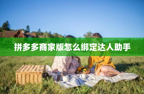 拼多多商家版怎么绑定达人助手