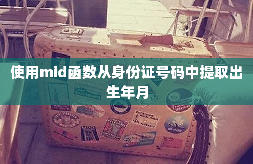 使用mid函数从身份证号码中提取出生年月