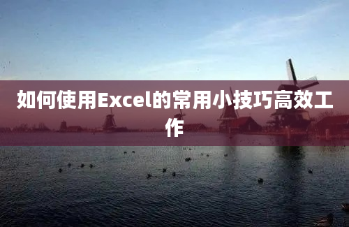 如何使用Excel的常用小技巧高效工作