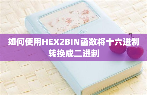 如何使用HEX2BIN函数将十六进制转换成二进制