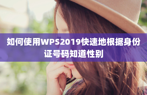 如何使用WPS2019快速地根据身份证号码知道性别