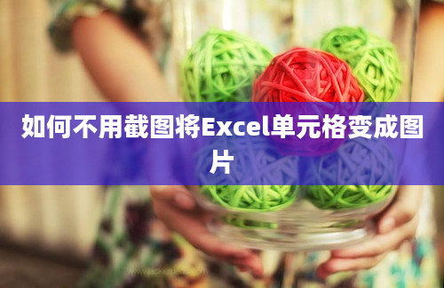 如何不用截图将Excel单元格变成图片