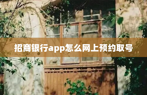 招商银行app怎么网上预约取号