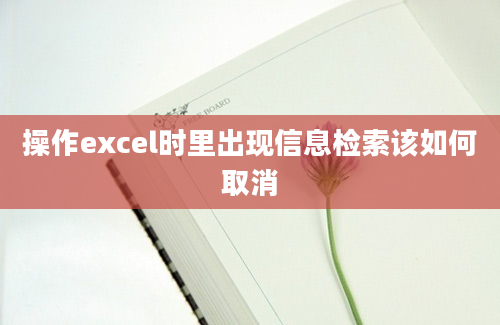 操作excel时里出现信息检索该如何取消