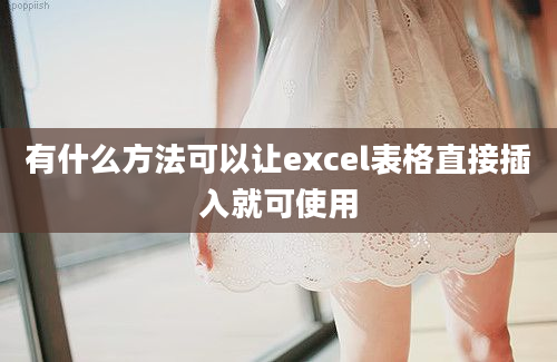 有什么方法可以让excel表格直接插入就可使用