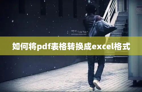 如何将pdf表格转换成excel格式