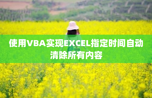 使用VBA实现EXCEL指定时间自动清除所有内容