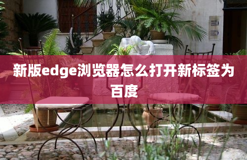 新版edge浏览器怎么打开新标签为百度