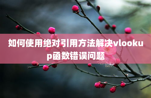 如何使用绝对引用方法解决vlookup函数错误问题