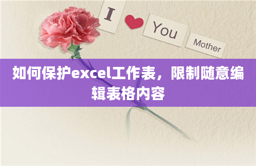 如何保护excel工作表，限制随意编辑表格内容