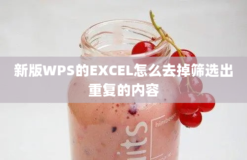 新版WPS的EXCEL怎么去掉筛选出重复的内容