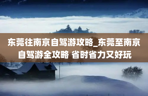 东莞往南京自驾游攻略_东莞至南京自驾游全攻略 省时省力又好玩