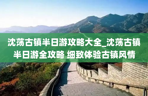 沈荡古镇半日游攻略大全_沈荡古镇半日游全攻略 细致体验古镇风情