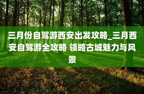 三月份自驾游西安出发攻略_三月西安自驾游全攻略 领略古城魅力与风景