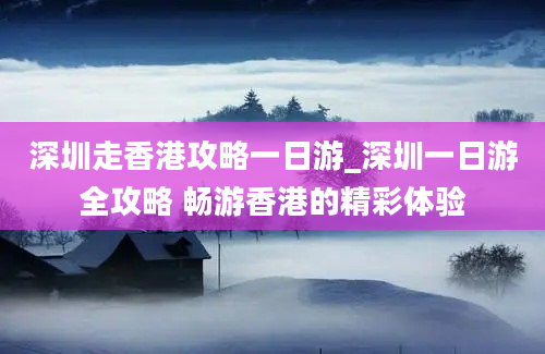 深圳走香港攻略一日游_深圳一日游全攻略 畅游香港的精彩体验